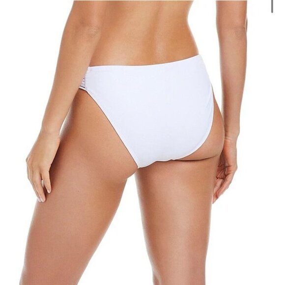 Bleu Rod BeattieLa Cote D'Azur Solid Side Macrame Hipster Swim Bottom White 8 - Picture 2 of 11